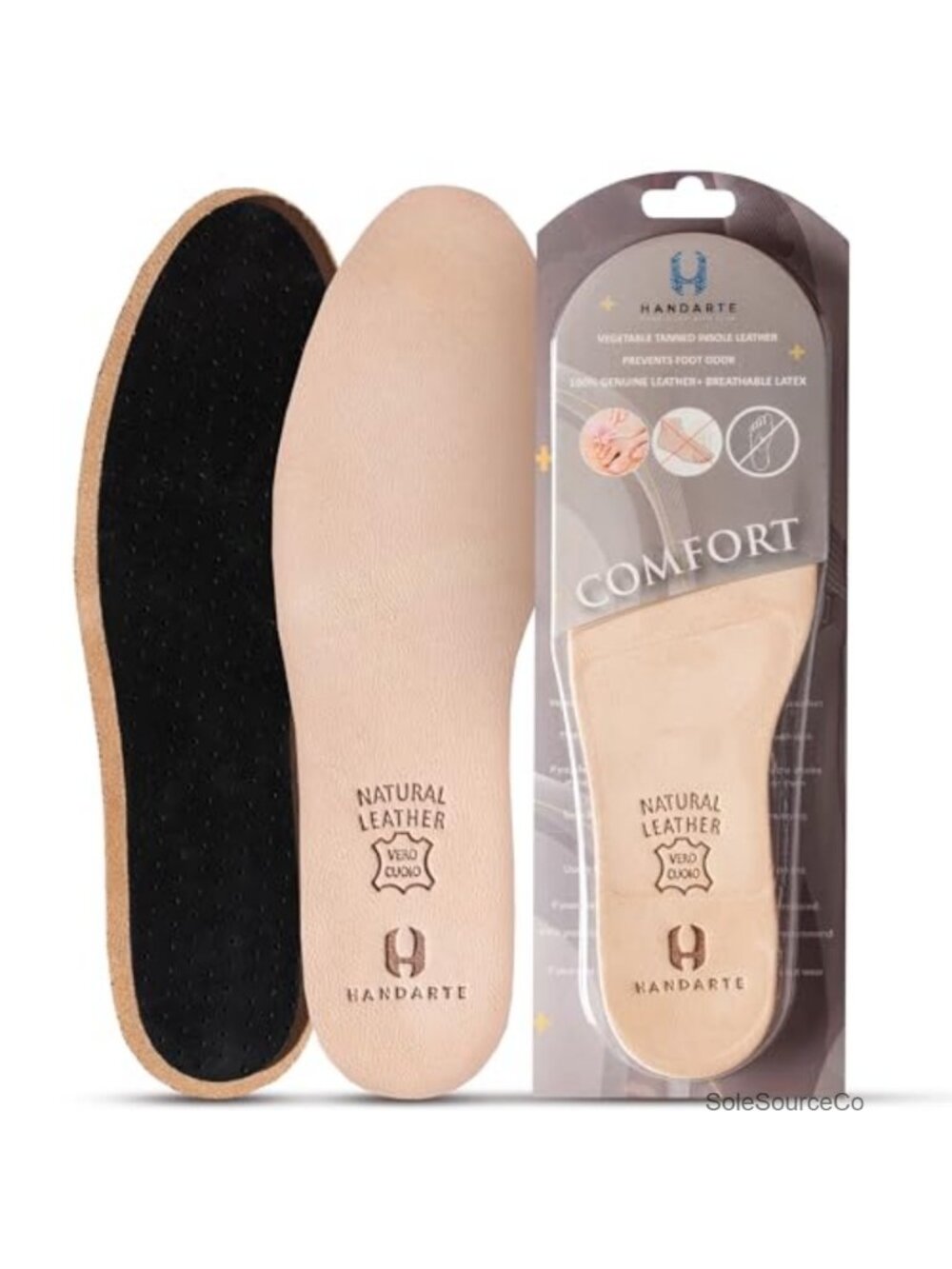 Goatskin Leather Thin Dress Shoe Insoles Anti-Sweat Odor Control